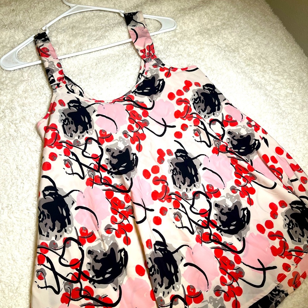 Pink Floral No Sleeve Blouse For Women | Valentine’s Day| Size: Medium